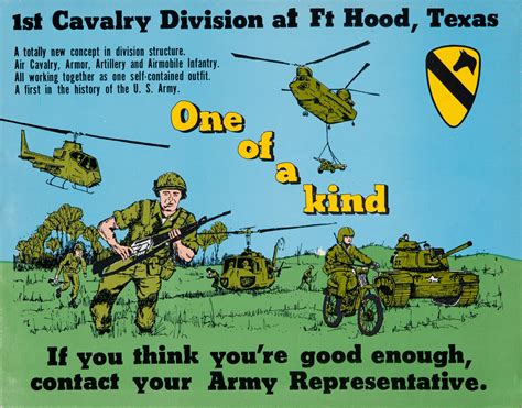 Vietnam War Army Recruiting Poster - One of a Kind, 1st Cavalry ...