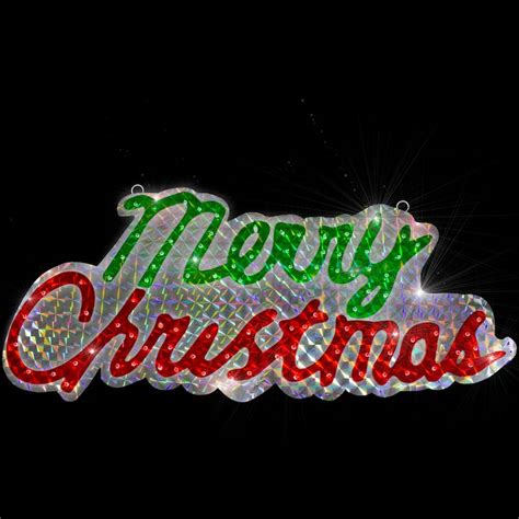 45.5-Inch Lighted Holographic Merry Christmas Sign Outdoor Decoration - 45.5" - On Sale - Bed ...