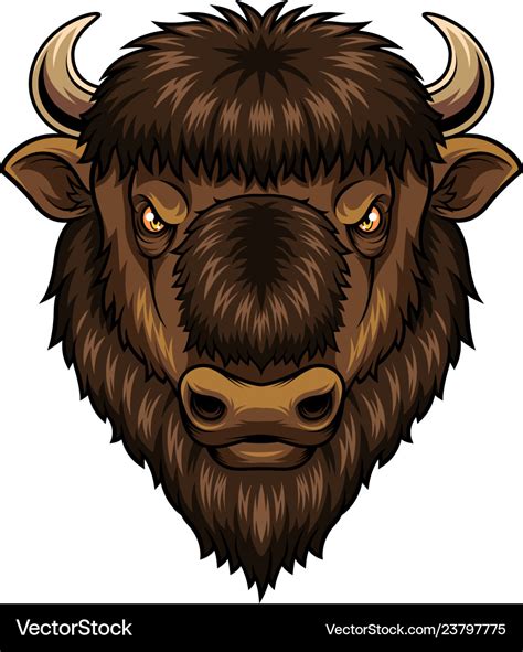 Bison head mascot Royalty Free Vector Image - VectorStock