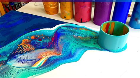 CORAL REEF - Beautiful Acrylic Pouring Technique with Multicolor Cells ...