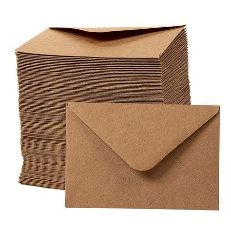 Mini Envelopes - 250-Count Gift Card Envelopes, Kraft Paper Business Card Envelopes, Bulk Tiny ...