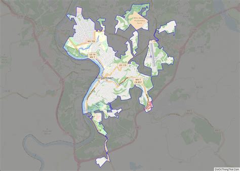 Map of Morgantown city, West Virginia - Thong Thai Real