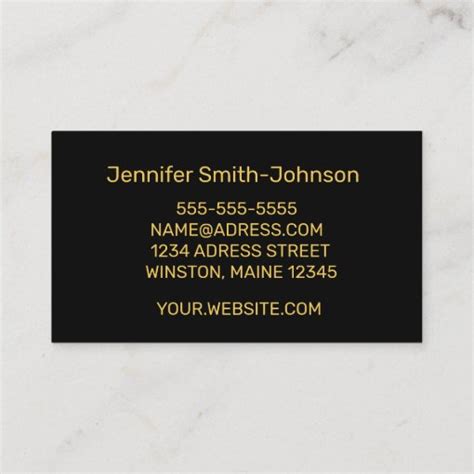 Elegant stylish black and gold business card | Zazzle