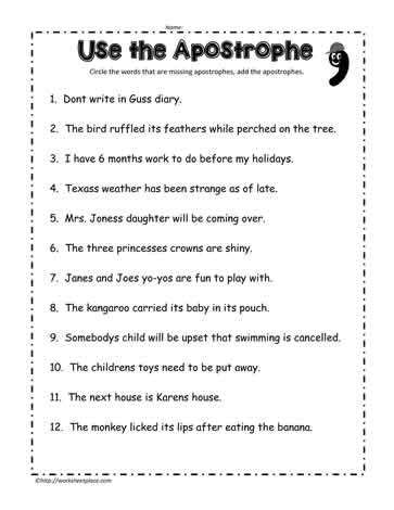 Apostrophe-Worksheet-2 Worksheets