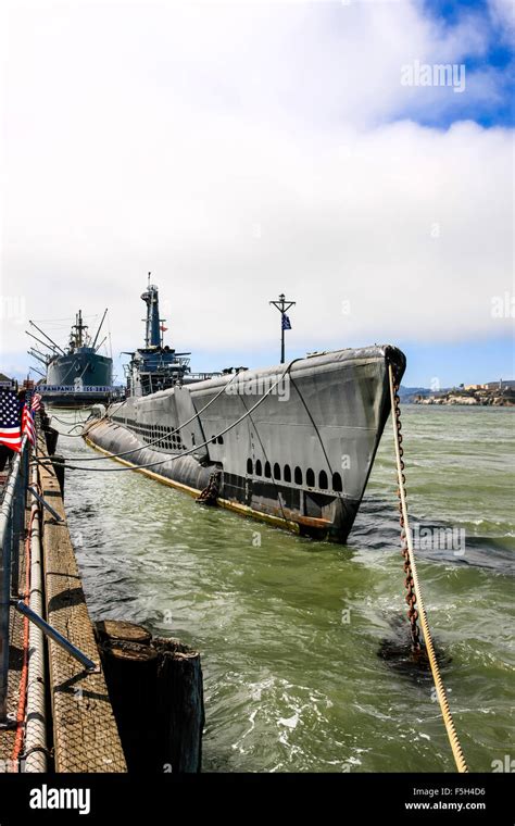 The USS Pampanito, a WW2 Balao-class submarine tied up at Pier 45 on ...