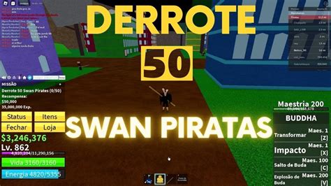 BLOX FRUITS MISSÃO DERROTE 50 SWAN PIRATES🏴‍☠️🚢 - YouTube