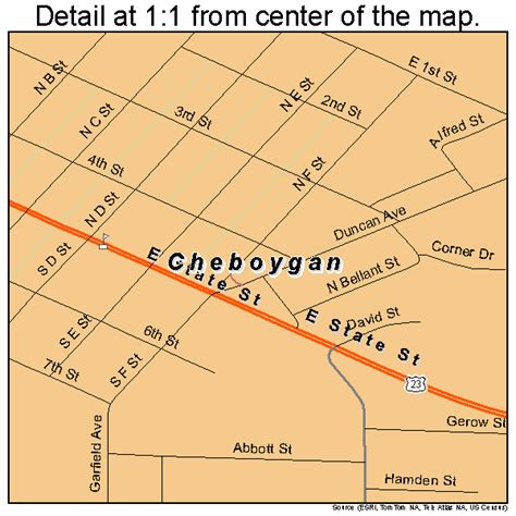 Cheboygan Michigan Street Map 2615000