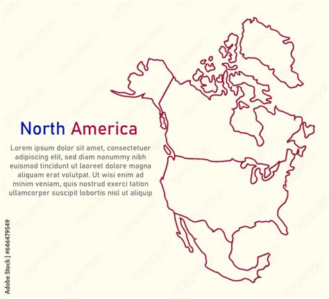 blank map of North America printable outline map of North America Stock ...