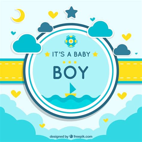 Free Vector | Cute baby boy background in flat style