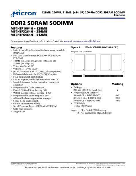 Ddr2 sdram sodimm