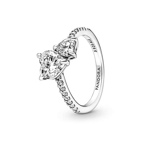 Pandora Double Heart Sparkling Ring 191198C01 - Pandora Jewellery from Gift and Wrap UK