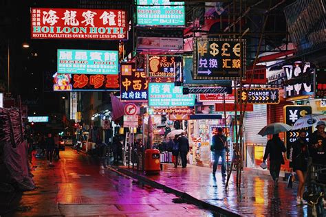 hong kong street 4k HD Wallpaper