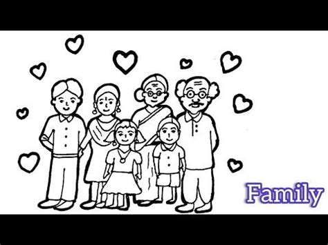 Family drawings/how to draw a family picture/family drawings easy for kids/easy family drawing ...