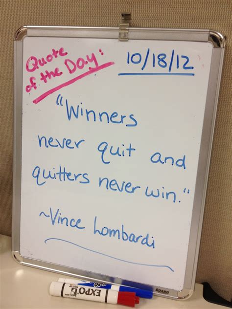 Every day at work, I find an inspiring quote for our Group Sales team and write it on my ...