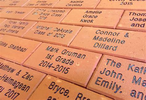 Engraved bricks and pavers for fundraising