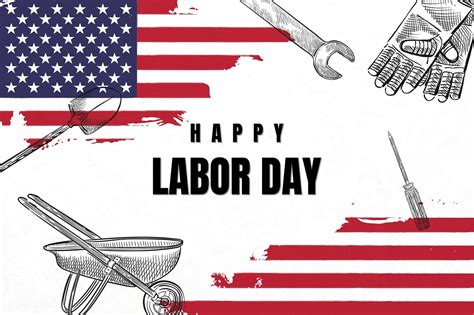 Happy Labor Day on American flag background vector | free image by ...