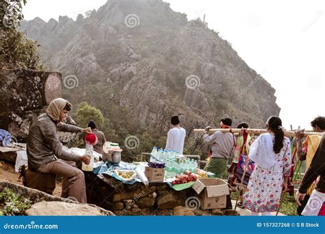 Parasnath, Jharkhand, India May 2018 - a Man Selling Food and Some ...