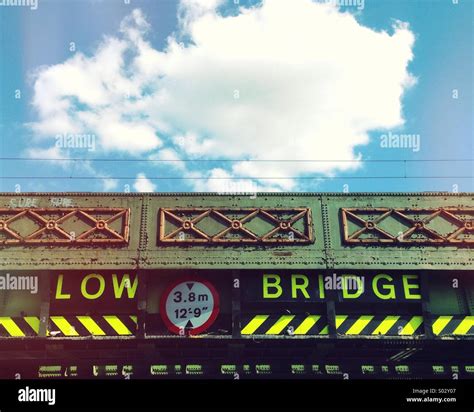 Bridge with Low Bridge sign Stock Photo - Alamy