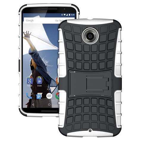 Rugged Tough Shockproof Case for Google Nexus 6 (White)