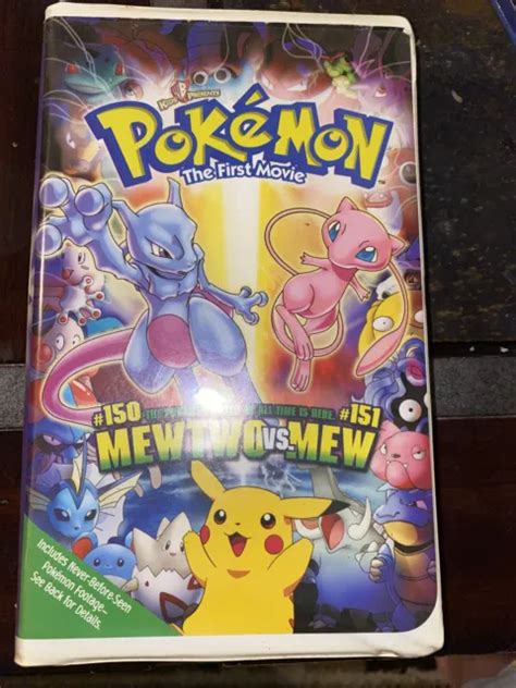 POKEMON VHS TAPES Vintage SEASIDE PIKACHU AND MEWTWO VS MEW £7.49 ...