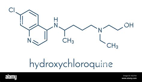 Hydroxychloroquine malaria drug molecule. Skeletal formula Stock Vector ...