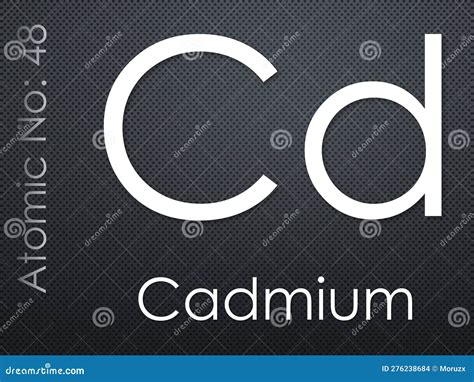 Cadmium Chemical Element Symbol on Dark Background Stock Illustration ...