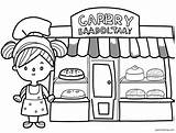 Bakery Coloring Bakker Pages Kleurplaten Kleurplaat Fun Kids Drawing  sketch template