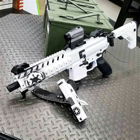 custom-cerakote-white-rifle-pistol-combo - The Armory