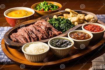 Brazilian Churrasco Spread with Traditional Sides Stock Photo - Image ...