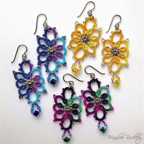 Yarnplayer's Tatting Blog: Mixed Media Earrings: Tatting, Beads, and Wire Wrapped Dangle