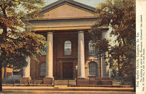 Columbia South Carolina First Baptist Church Street View Antique Postcard K55815 | eBay