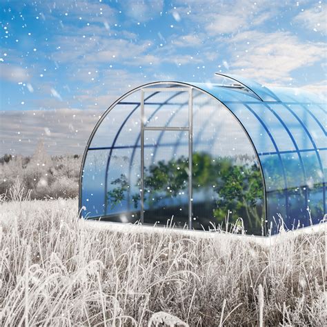 One round greenhouse in winter | McCabe's Landscape Construction