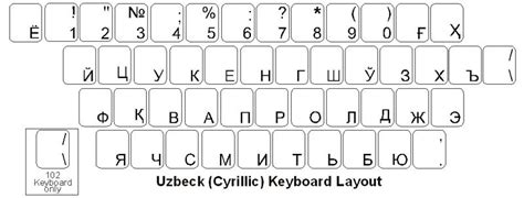 Uzbek (Cyrillic) Keyboard Labels - DSI Computer Keyboards