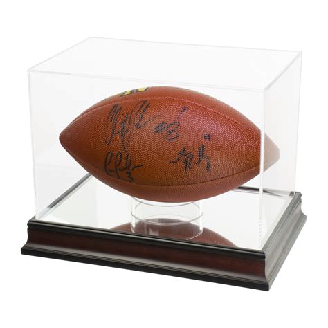 Football Display Case with Mahogany Wood Base - Buy Acrylic Displays ...