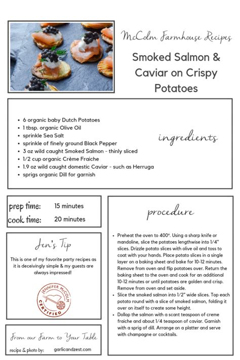 Smoked Salmon & Caviar on Crispy Potatoes | CCFM Blog