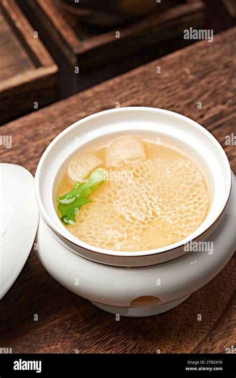 Chinese food, Double-boiled Bamboo Fungus Soup Stock Photo - Alamy