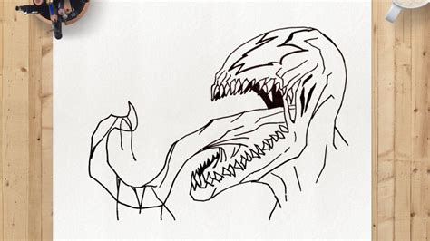 How to Draw VENOM, Step by Step VENOM face Drawing, Comic Drawing ...
