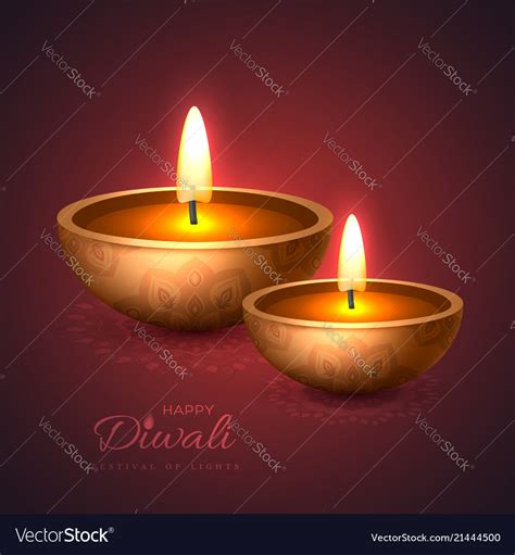 Diwali diya - oil lamp holiday design for Vector Image