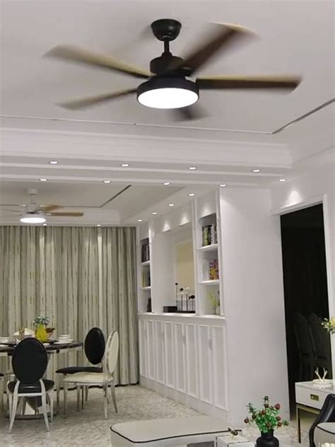 GOGEOUS ceiling fan with light remote control 42/48/52 inch 65W 3 color 6-Speed wood ceiling fan ...