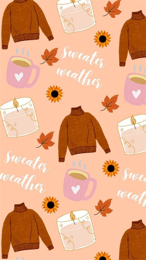 an image of sweaters and coffee on a pink background