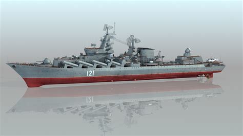 Cruiser Slava Class Moscow 3D model - TurboSquid 1886164