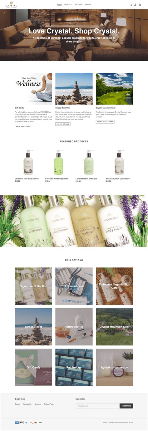 Crystal Mountain launches online shop for spa (and other) products. - SlopeFillers