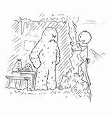 Cartoon Drawing mountaineer Or alpinist Royalty Free Vector sketch template
