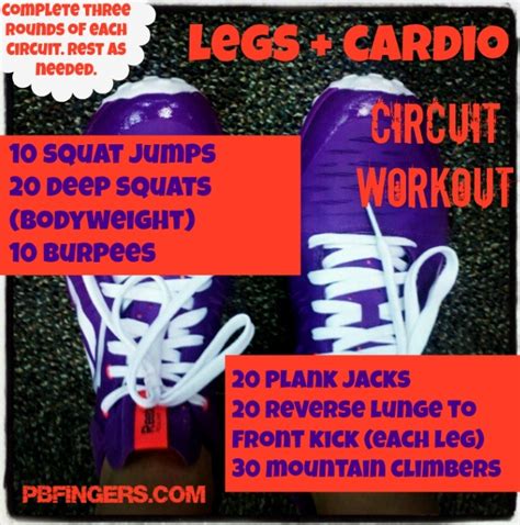 Legs + Cardio Circuit Workout - Peanut Butter Fingers