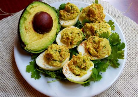 Avocado Deviled Eggs Recipe - Creations and Catastrophes - Food Blog