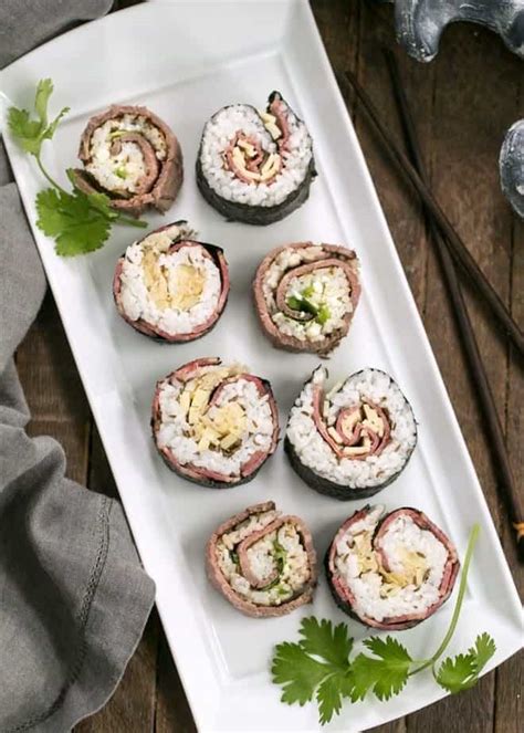 Texan Roll Beefshi: Beef Sushi Rolls - That Skinny Chick Can Bake