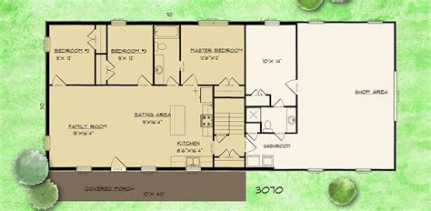 barndominium house plans | Barndominium plan 3 bedroom 1.5 bath | House plan with loft ...