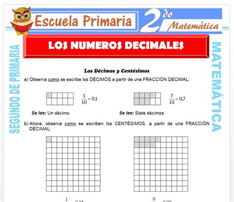 Numeros Decimales Primaria