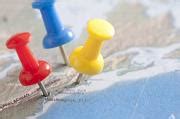 Free Image of Thumb Tacks Pinned into Locations on Map of USA | Freebie.Photography
