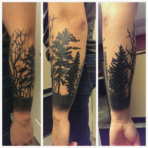 TATTOOS.ORG — Forest silhouette half sleeve Eric Diversity...